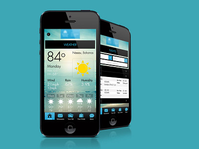 Weather & Flight app mobile ui