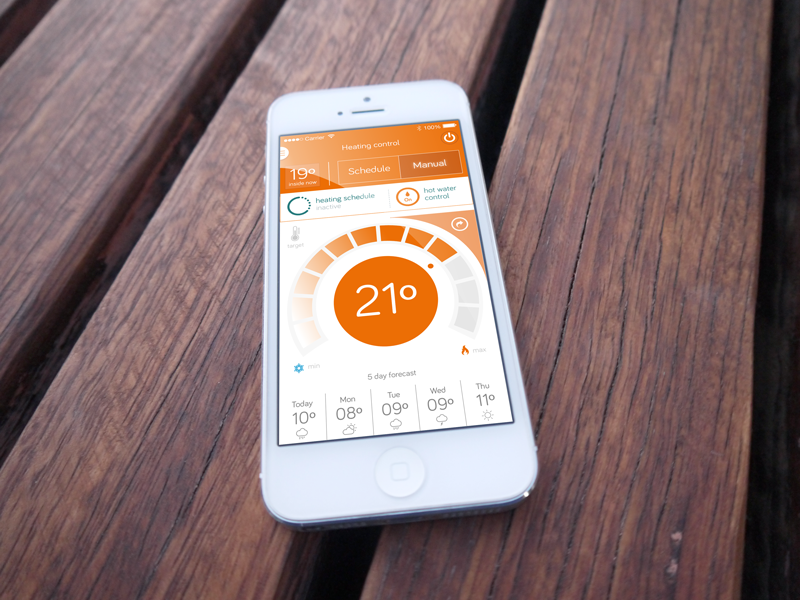 Heating Control App by Vee Mateus on Dribbble