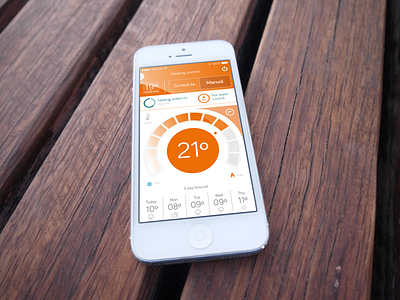 Heating Control App control mobile temperature ui ux