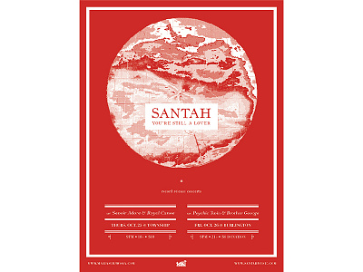 Santah Poster - Screenprint band poster poster red screenprint