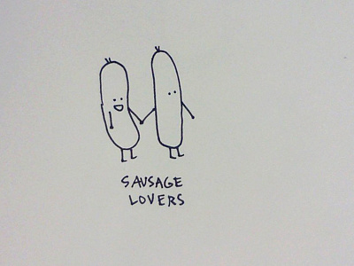 Tiny Drawing - Sausage Lovers drawing paper pen tiny art
