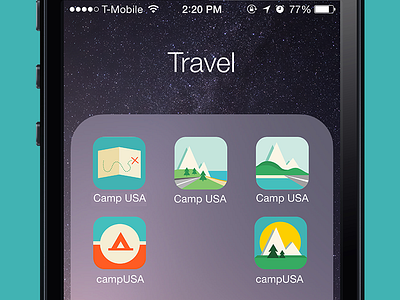 App Icon Design Variations app app icon camping design ios travel ui ux