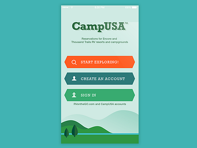 CampUSA Launch Screen app camping design ios launch screen travel ui ux