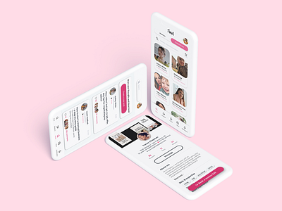 Female Social Networking App app branding design lifestyle app minimal social networking app ui uiux ux