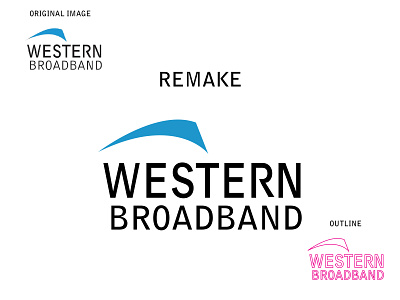 WESTERN BROADBAND LOGO REMAKE design illustration logo painting vector