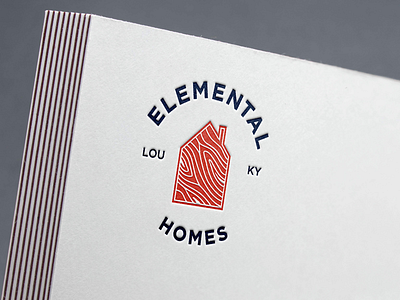 Elemental Homes branding design graphic design identity letterpress live the adventure logo mock up professional