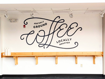 Coffee Mural coffee design dribble graphic design hand lettering lettering live the adventure mural painting script