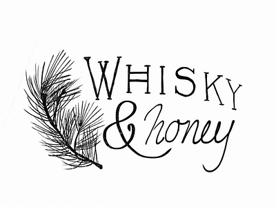 Whiskey Concept 2 and fern hand lettering logo