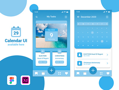 Calendar Mobile App calendar calendar app calendar design calendar ui ui app design uiux