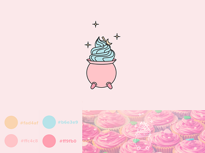Frosted branding cupcake design identity illustration logo vector