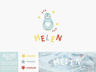 Helen branding child clothes design identity illustration logo vector