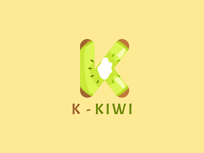 K - Kiwi branding design food food illustration foodillustration identity kiwi letter letterlogo logo vector