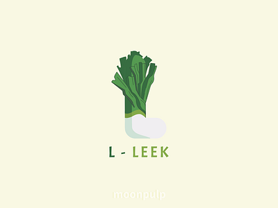 L - Leek design food foodillustration identity illustration leek letter logo vector