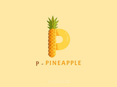 P - Pineapple branding design food foodillustration identity illustration letterlogo logo pineapple vector