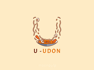 U - Udon food foodillustration identity illustration letter letterlogo logo udon vector
