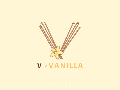 V - Vanilla design food food illustration identity identity branding letter logo logodesign vanilla vector