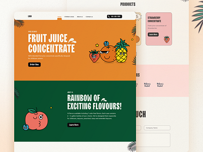 Fruit Juice - Landing Page attractive bold bold font style clean desktop fruit fruitjuice fruitwebsite iconic landing page selling selling site ui ui design uiux unique theme. web website website design