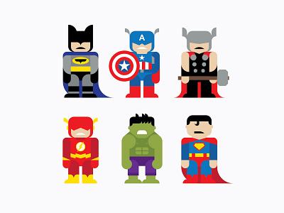Superheroes design flat icon illustration minimal mykolakovalenkostudio print design series set super hero superheroes superman vector