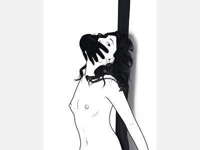 Helpless 18 adult beauty black and white character character design character drawing colors creative digital drawing drawing dribbble fear graphic design minimal minimalism nsfw photoshop procreate procreate drawing