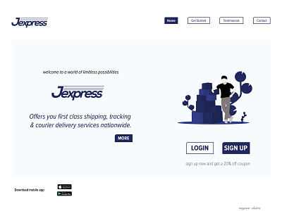 Fictional Delivery Service Website app design logo minimal onboarding typography ui ux web website