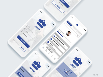 Mobile App Design for a Job Finder Site app design designthinking job application onboarding ui uidesign uiux ux uxdesign uxdesigns web