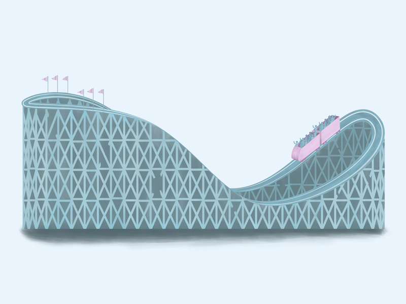Roller Coaster mograph mentor design roller coaster amusement park fun vector