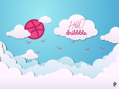 Hello Dribbble animation branding debut debutshot design hellodribbble icon illustration illustrator minimal website