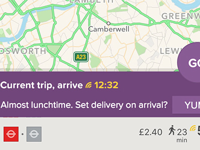 Citymapper food delivery service integration mock up