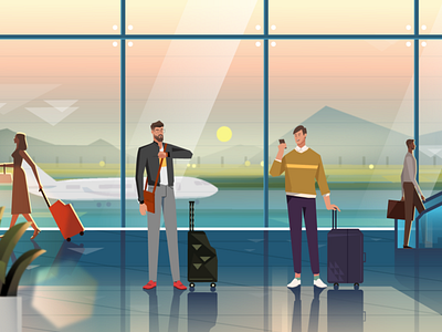 Video Frame Series - Majan - Traveller at the Airport adobe illustrator character design creative graphics illustration vector illustration