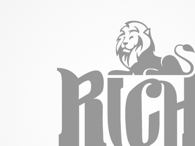 Rich Branding greyscale lion rich