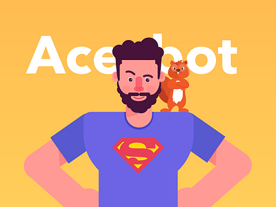Acebot - The sales chatbot 2d acebot character explainer minimal squirrel