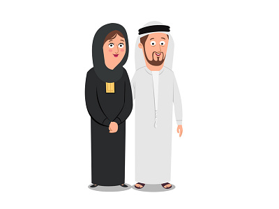 Hello from Dubai 2d adobe animation arabic family character design illustration illustrator vector