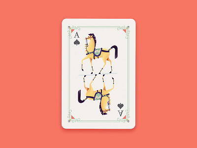 Playing Card ace adobe cards deck design horse illustrator jack minimal photoshop playing card