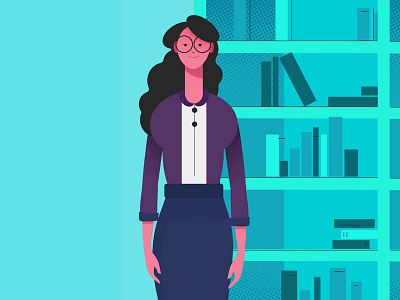 The lady with the glasses! 2d adobe illustrator animation art character design creative design illustration