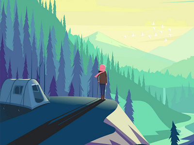 Carpe Diem! 2d adobe illustrator adventure animation art character design creative design illustration mountains travel trip