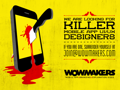 Wanted: Killer Designer [Cochin] ad design killer