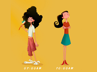 7am vs 10 am adobe illustrator art character design creative design illustration