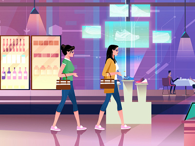 Shopping spree art character design creative illustration