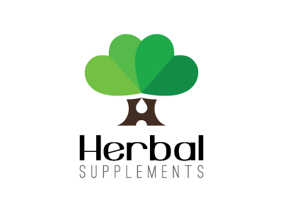 Herbal Supplements drop heart shape herbal supplements logo design natural