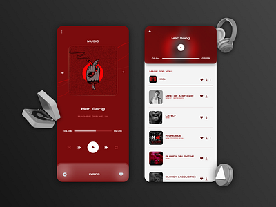 Music Player UI app design dribble dribble shots illustration music app music player ui
