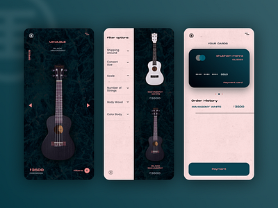 Kadence Application 🎸 (Online instrument store) accessories app application ui branding design dribble dribble shots logo ui ukulele