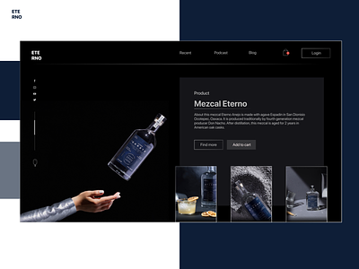 MEZCAL ETERNO premium whiskey landing page 💛 accessories app application ui art design dribble dribble shots logo typography ui