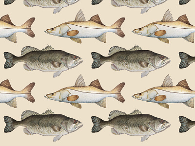 Fish pattern pattern watercolor