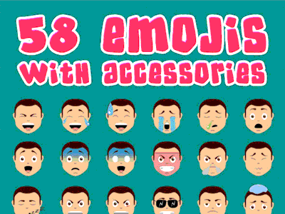 58 Emojis with Accessories