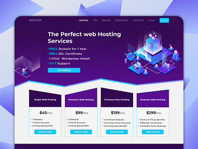 Hosterr website ui concept