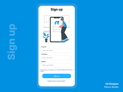 Sign up Mobile screen dailyui design figma graphic design mobile mobilescreen signup signupscreen ui uidesign ux