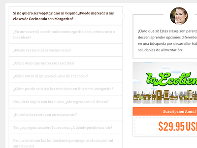 Cocinando con Margarita - FAQ faq green healthy responsive ui ux vegan web design