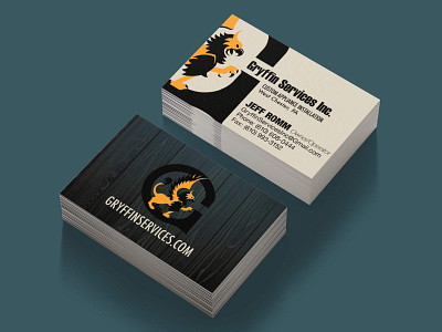 Gryffin Services Business Card brand design branding business card logo vector