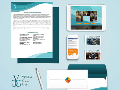 Virginia Glass Guild Identity brand design branding design letterhead logo nonprofit website