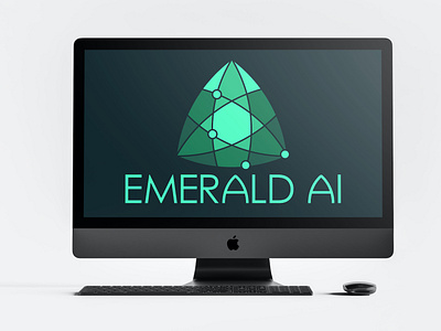 Emerald AI brand design branding custom type design emerald green icon logo logo design logos trillion